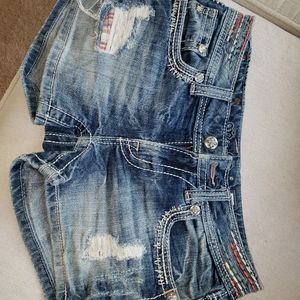 Miss Me Women's distressed denim shorts size 27
